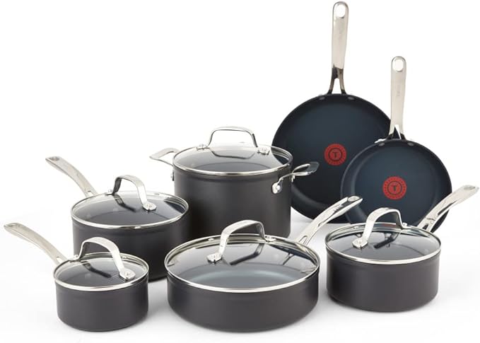 T-fal Platinum Hard Anodized Nonstick Cookware Set 12 Piece Oven Broiler Safe by T-falbrand