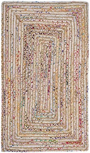 SAFAVIEH Cape Cod Area Rug 4x6, Jute Textured Beige & Multi CAP202B