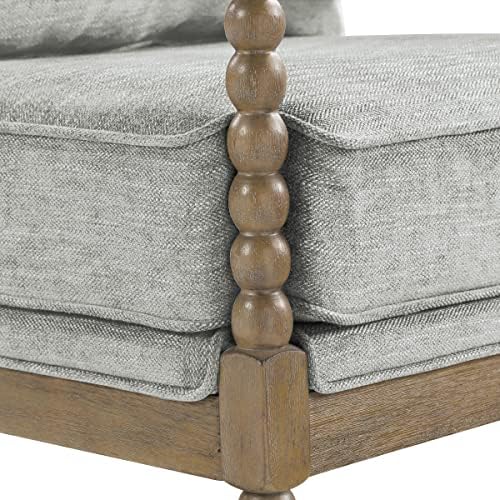 OSP Home Furnishings Fletcher Spindle Accent Chair with Rustic Brown Finish, ...