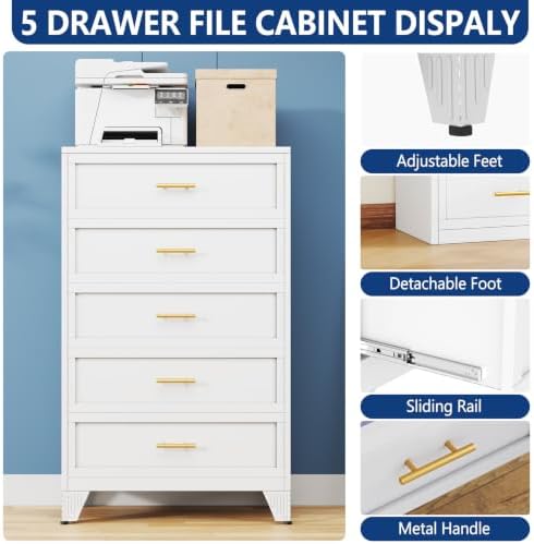 Ckzbx Metal Dresser Under Desk Metal Filing Cabinets, 53.54" H Drawer Ch...