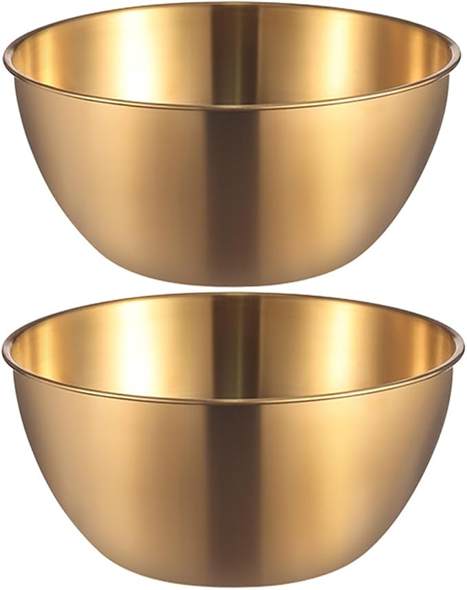 Stainless Steel Salad Bowls Set of 2 Mixing Bowls by AIYoo