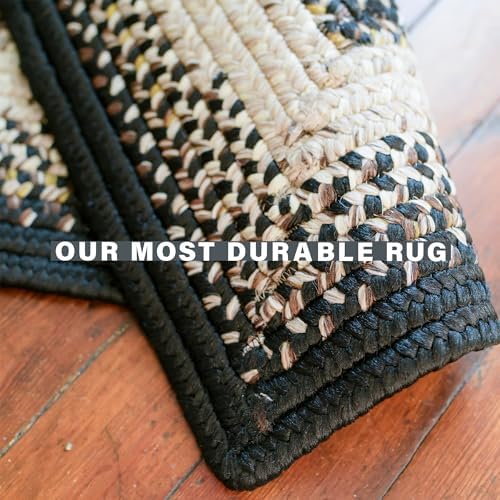Homespice Black Mist Oval Braided Rug Ideal as Kitchen Rug Washable 27x45