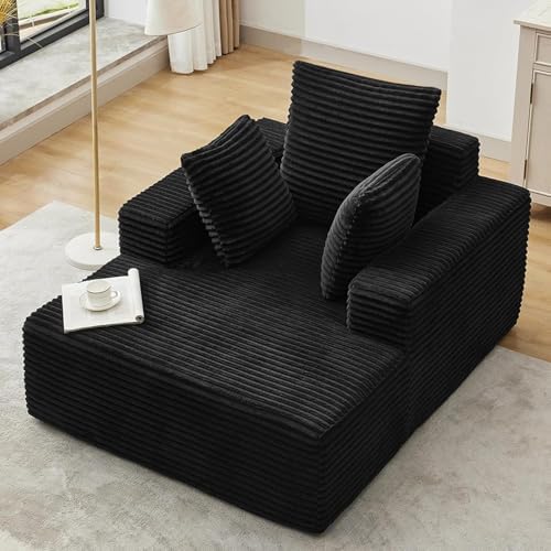 Boneless Couch Chaise Lounge Chair, 54" Oversized Cloud Sofa with Deep S...