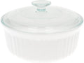 CorningWare FS5 1.5qt/1.4L Round French White Casserole Dish & G-5C 1.5qt by CorningWare