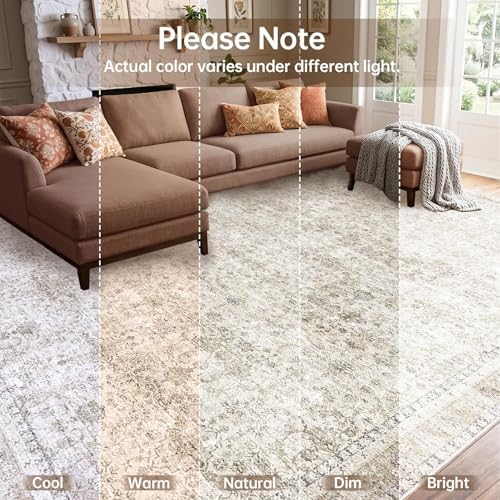 Sasttie 8x10 Area Rugs, Ultra-Soft Washable Rug for Living Room, Beige