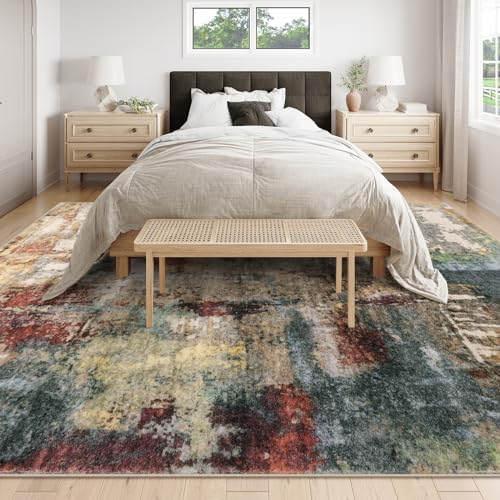 Lahome Modern Abstract 9x12 Area Rugs for Bedroom, Washable Living Room Rug f...