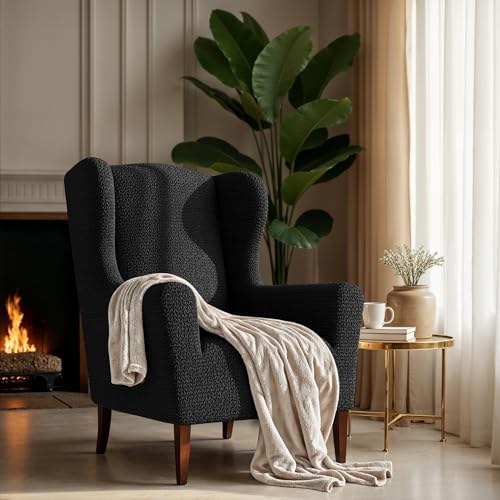 PAULATO BY GA.I.CO. Stretch Wingback Chair Slipcover 1-Piece – Bi-Elastic Win...