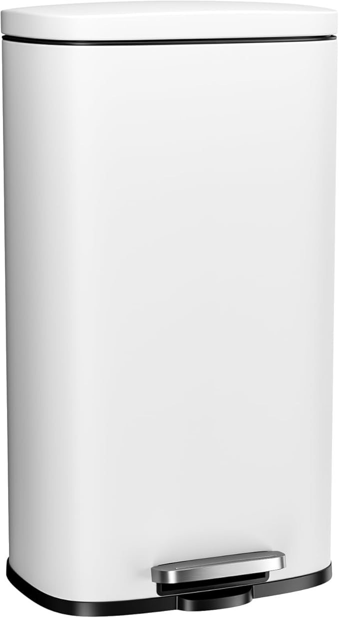 Arlopu 8 Gallon Step Trash Can, Stainless Steel Garbage Bin, Soft-Close Rubbish by Arlopu