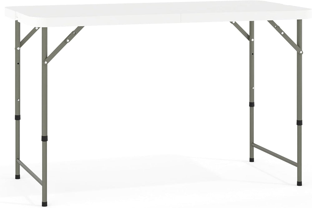 Flash Furniture 4-Foot Bi-Fold Granite White Plastic Folding Table