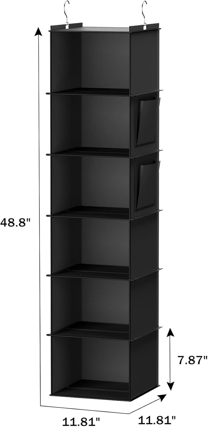 YOUDENOVA Hanging Closet Organizer, 6-Shelf Closet Hanging Storage Shelves - Image 3