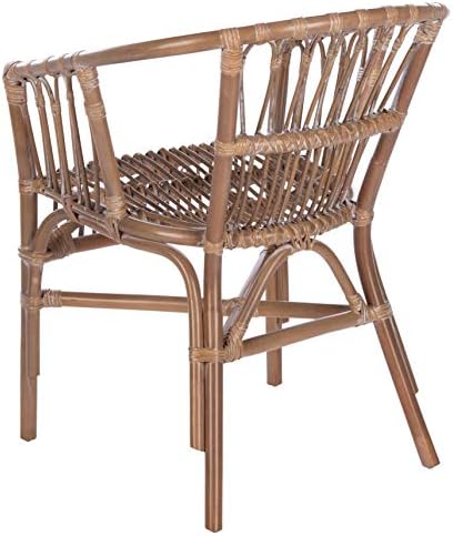 Safavieh Home Adriana Coastal Grey White Wash Rattan (Set of 2) Accent Chair ...
