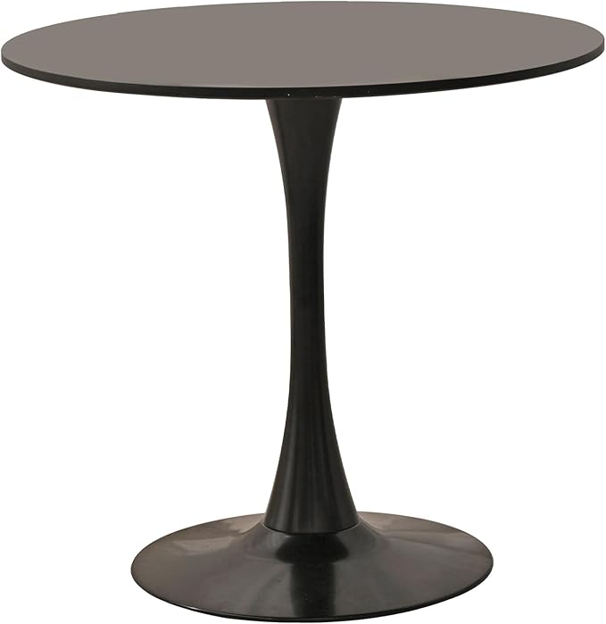 3-Pieces 31.5" Round Dining Table Set for 2, Black Dining Table & Bo...