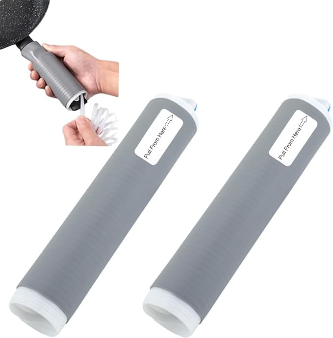 2 Pcs Heat-Resistant Pot Handle Silicone Cover, Non-Slip Pan Handle Sleeve by Yocartgo