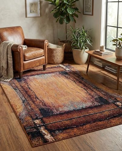 Rugs.com Hyacinth Collection Rug – 5' x 8' Orange Medium Rug Perfect ...