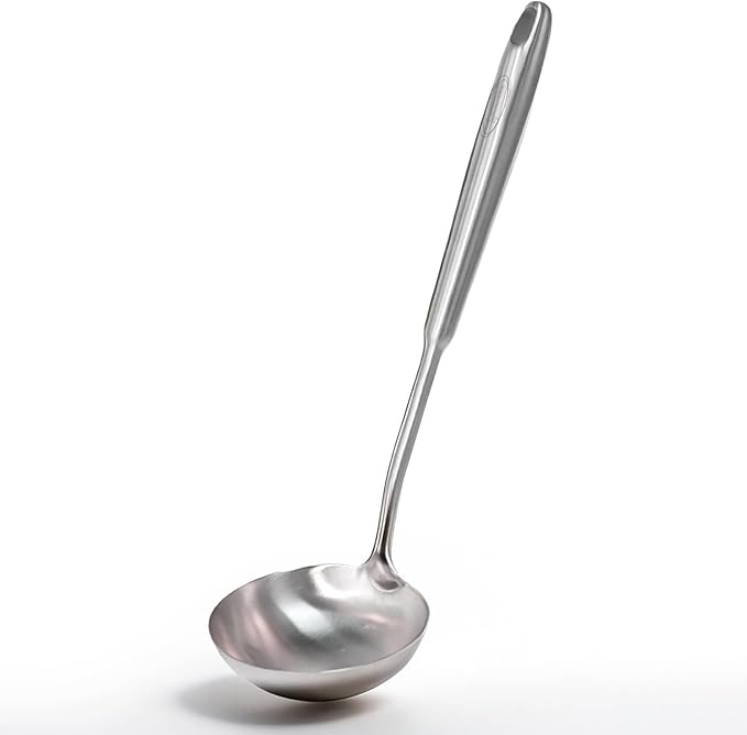 Deep Stainless Steel 13.7 Inches Newness Soup Ladle, Resilient 304 Stainless by NewnessFocusOnStainlessSteel