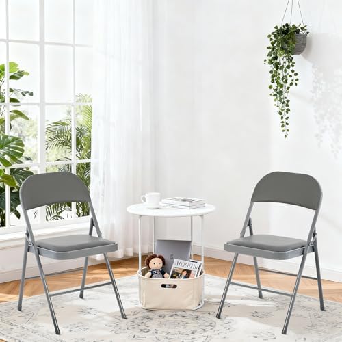 DUMOS Padded Folding Chairs 2 Pack, Dining Chairs, Outdoor Home Office