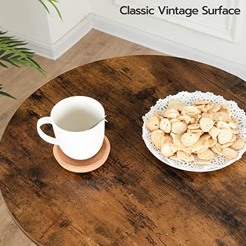 HOOBRO Bar Table, Height-Adjustable Round Pub Table 27-35.4 Inches with Sturd...