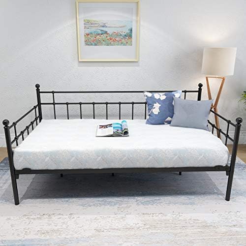 HOMERECOMMEND Metal Daybed Frame Twin Size,Black