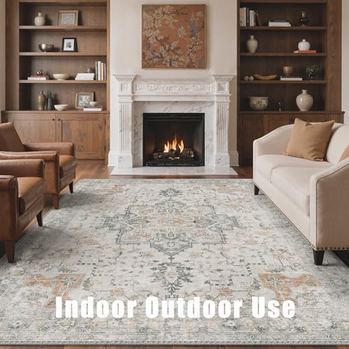 GENIMO No-Wash 8X10 Area Rug for Living Room Bedroom Patio, Waterproof Stain ...