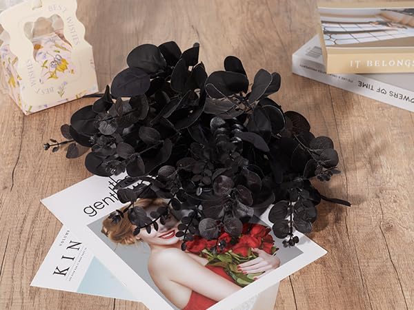 Coreland 120 Pcs 3 Kinds Mixed Artificial Eucalyptus Stems Faux Eucalyptus Le...