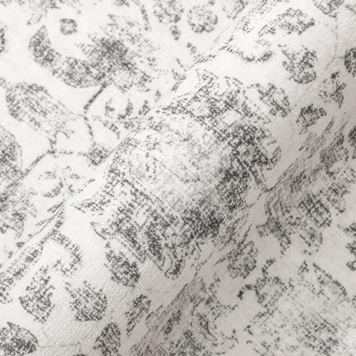 PureCozy Gray Area Rug 7x9 Vintage Floral