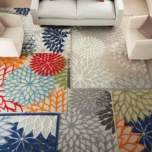 Nourison Home Aloha Natural 7' x 10' Area Rug - Easy Clean, Non Shedd...