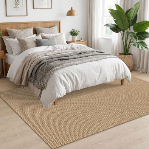 EARTHALL Woven Area Rugs 5x7 Ft Washable Living Room Rugs Non Slip Rubber Bac...
