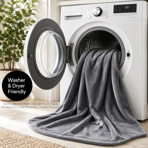Waterproof Blanket for Bed King Size, Gray, Soft Fleece, 82x82