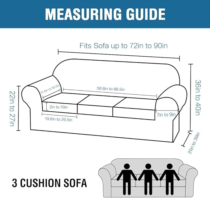 H.VERSAILTEX Modern Velvet Plush 4 Piece High Stretch Sofa Slipcover Sofa Cover - Image 2