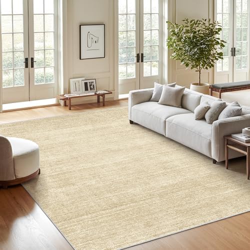 Valenrug 8x10 Area Rugs for Living Room, Large Washable Rug Non Slip, Tan