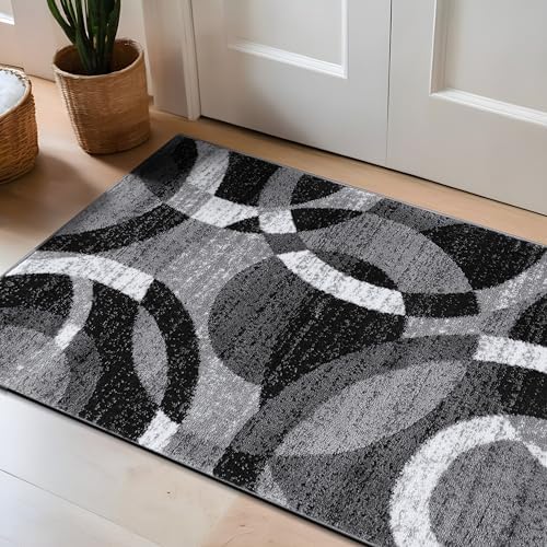 Rugshop Abstract Circles Contemporary High Traffic Area Rug Gray 2'7&quot...