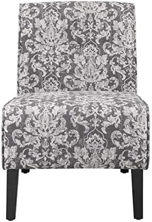 Linon Coco Accent Chair, Gray Damask