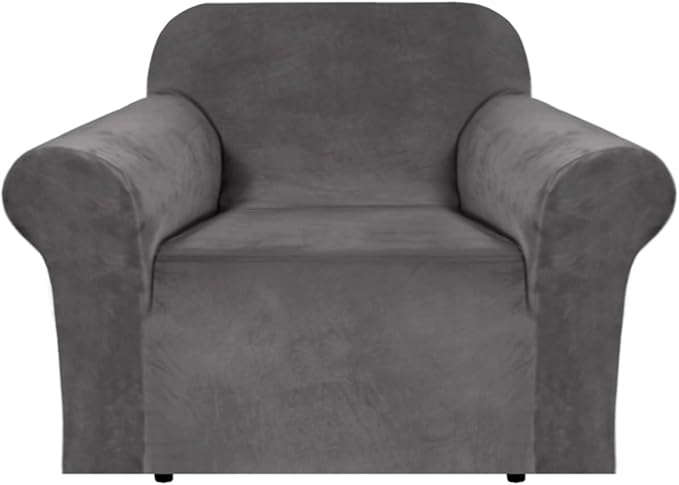 H.VERSAILTEX Stretch Velvet Armchair Cover Couch Covers 1 Cushion Chair by HVERSAILTEX
