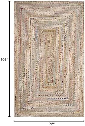 SAFAVIEH Cape Cod Area Rug 6x9, Jute Textured Beige & Multi CAP202B