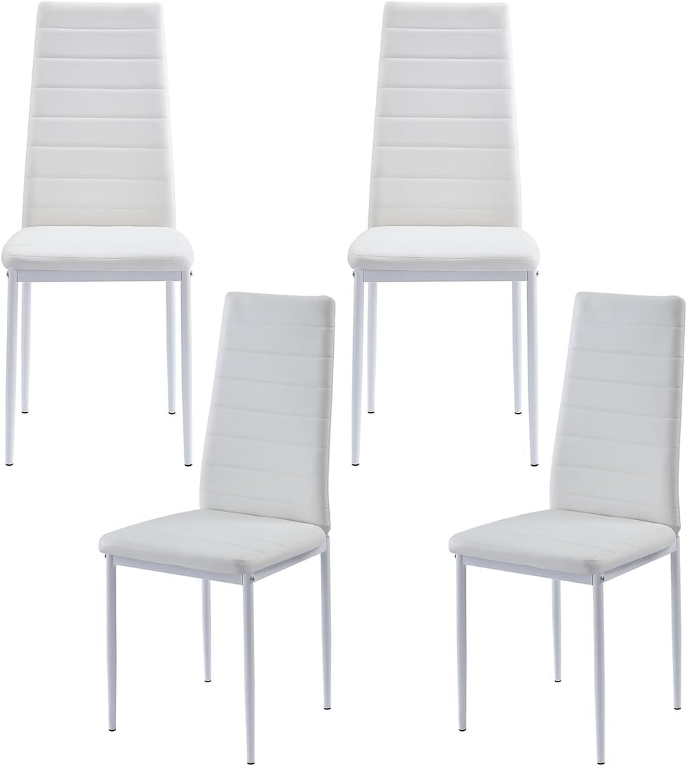 PU Dining Chairs Set of 4, Modern Kitchen & Dining Room Chairs Faux Leath...