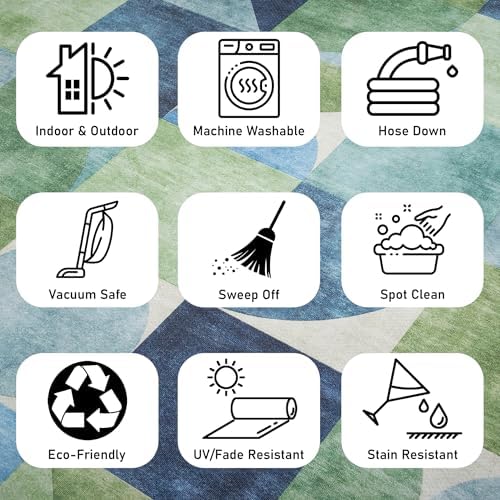 ReaLife Rugs Machine Washable Indoor Outdoor - Mat Rug Foldable Printed Thin ...