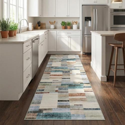 Garvee Geometric Washable Runner Rug 2x10 Entryway Rug Non Slip Kitchen Rugs ...