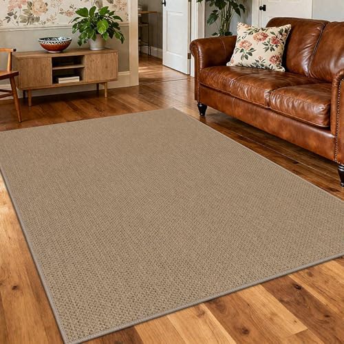 SHACOS Faux Jute 5x7 ft Woven Texture Washable Rug