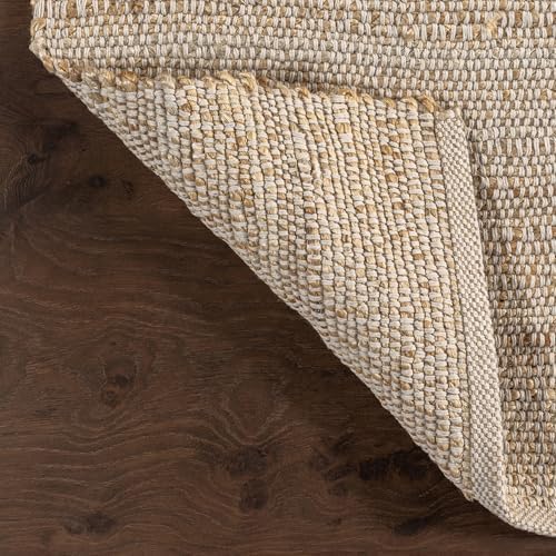 nuLOOM Elfriede Natural Solid Flatweave Area Rug, 5' x 8'