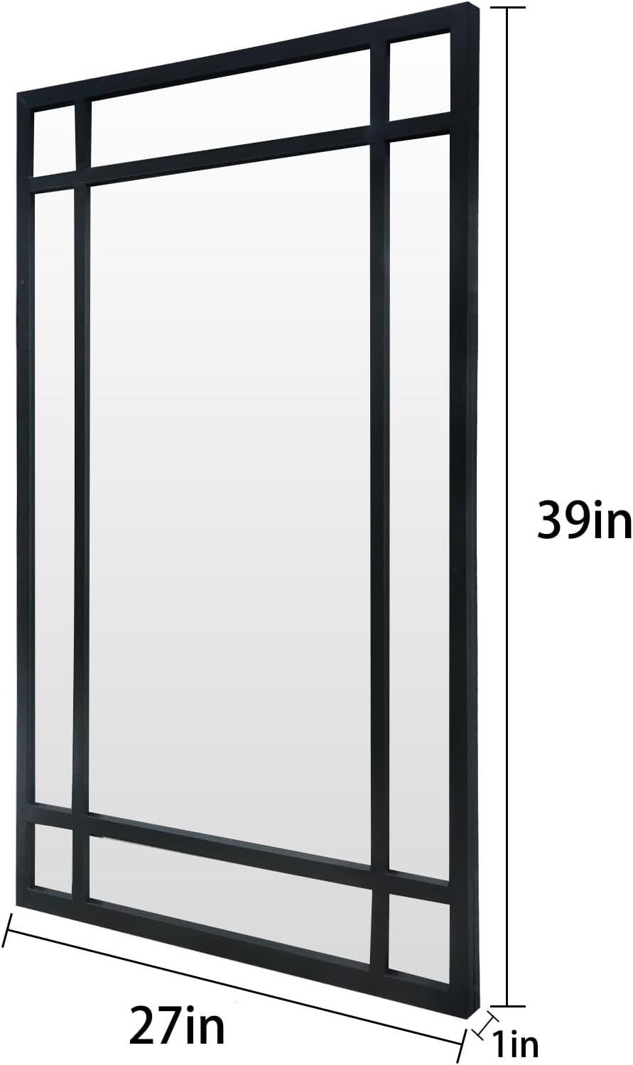 HQiJun Black Rectangle Mirror, Farmhouse Decorative Wall Mirror for Entryway,...