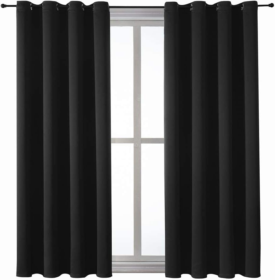 ChrisDowa Blackout Curtains for Bedroom and Living Room 63 Inches Long