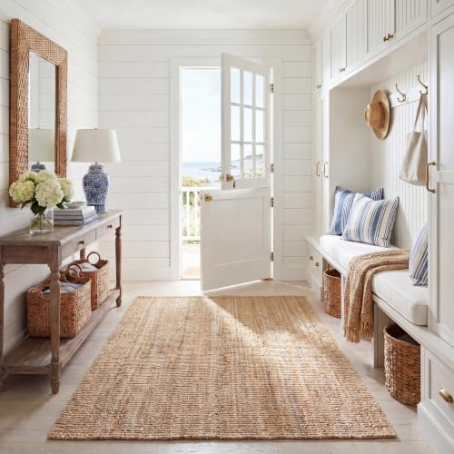 SAFAVIEH Natural Fiber Area Rug 5x8, Jute Knotted Natural NF447A