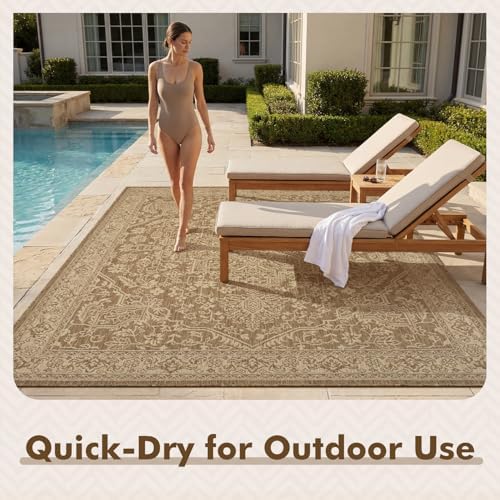 MontVoo-Outdoor Rug-Patio Rug 8x10 Polypropylene Indoor Outdoor Rugs Carpet f...