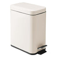 mDesign Small Modern 1.3 Gallon Rectangle Metal Lidded Step Trash Can, Compact by mDesign