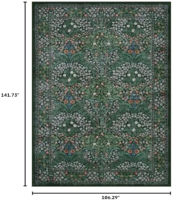 Lahome Floral 9x12 Area Rugs for Living Room, Soft Bedroom Washable Rugs