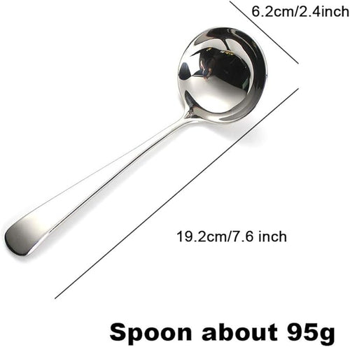 7.6'' Gravy Ladle Sauce Soup Spoon Heavy Duty 18/10 Stainless Steel - Image 2