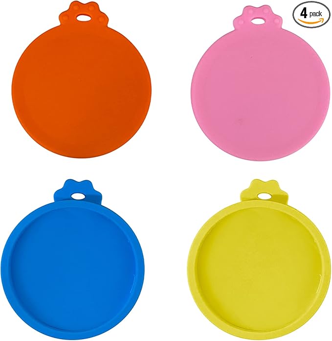 4 Pcs Food Can Lids Pet Can Covers, Silicone Small Pet Food Can Lids Covers by AQSXO