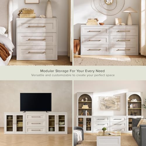 mopio Blake Dresser, Night Stand (White Oak, Set of 2)