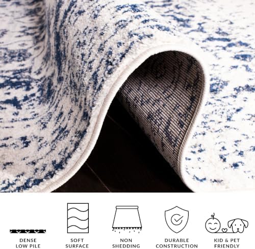 SAFAVIEH Madison Area Rug 8x10, Large Cream & Navy MAD603D
