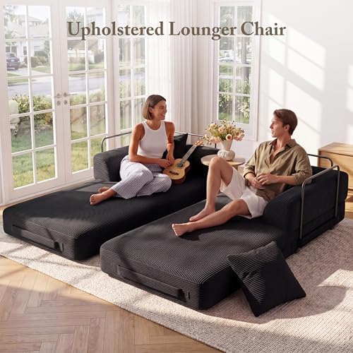 89" Convertible Futon Sofa Bed, Boneless Couch for Living Room, 3 Seater